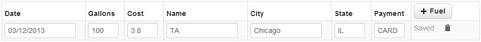 State Miles Trips Fuel Entry auto save